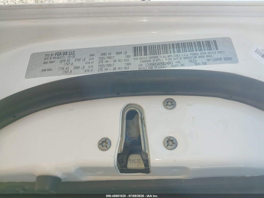 1C6RR6KG4HS614843 2017 RAM 1500 photo no. 9