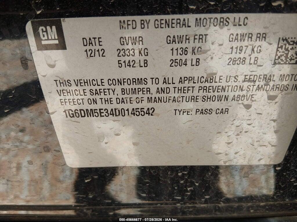 1G6DM5E34D0145542 2013 CADILLAC CTS photo no. 9