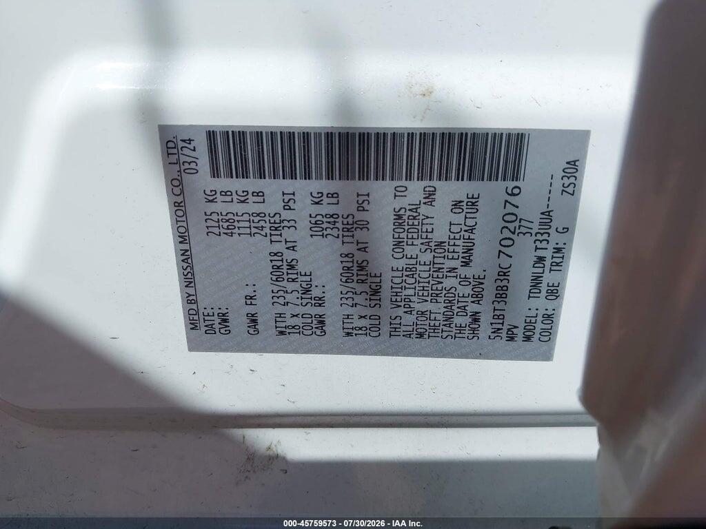 5N1BT3BB3RC702076 2024 NISSAN ROGUE photo no. 9