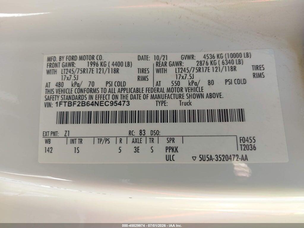 1FTBF2B64NEC95473 2022 FORD F-250 photo no. 9
