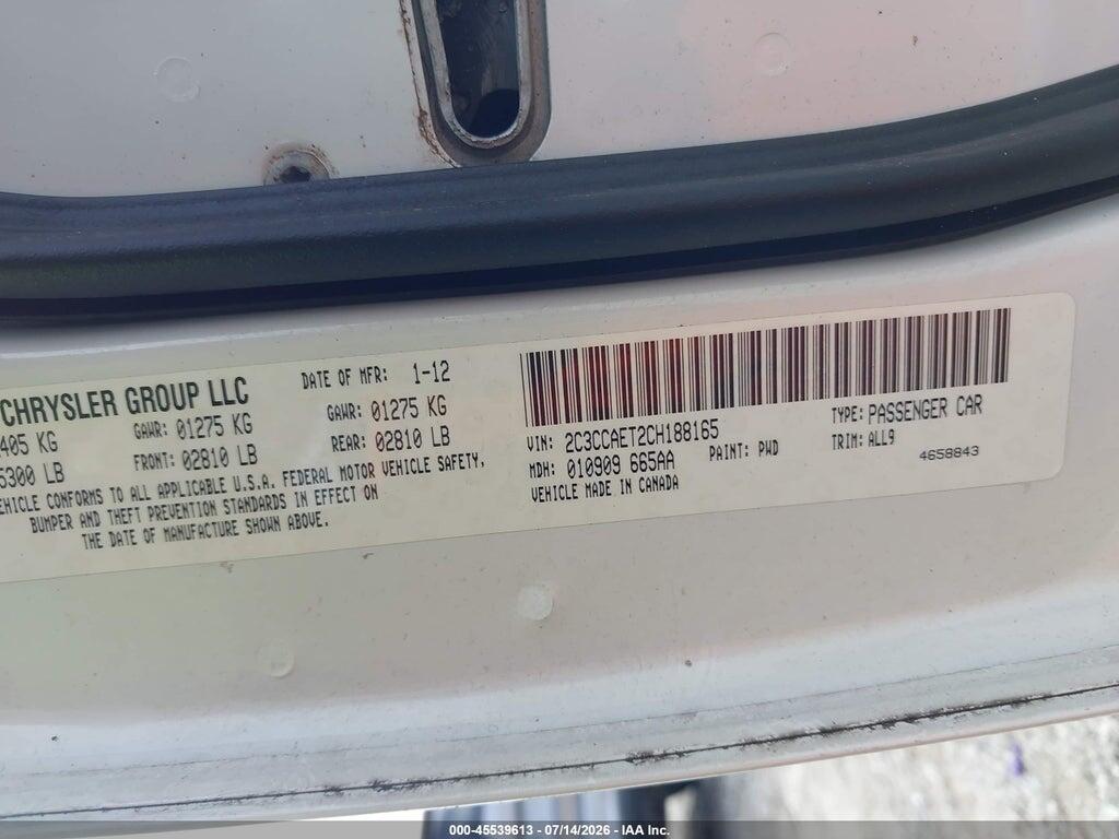 2C3CCAET2CH188165 2012 CHRYSLER 300C photo no. 9