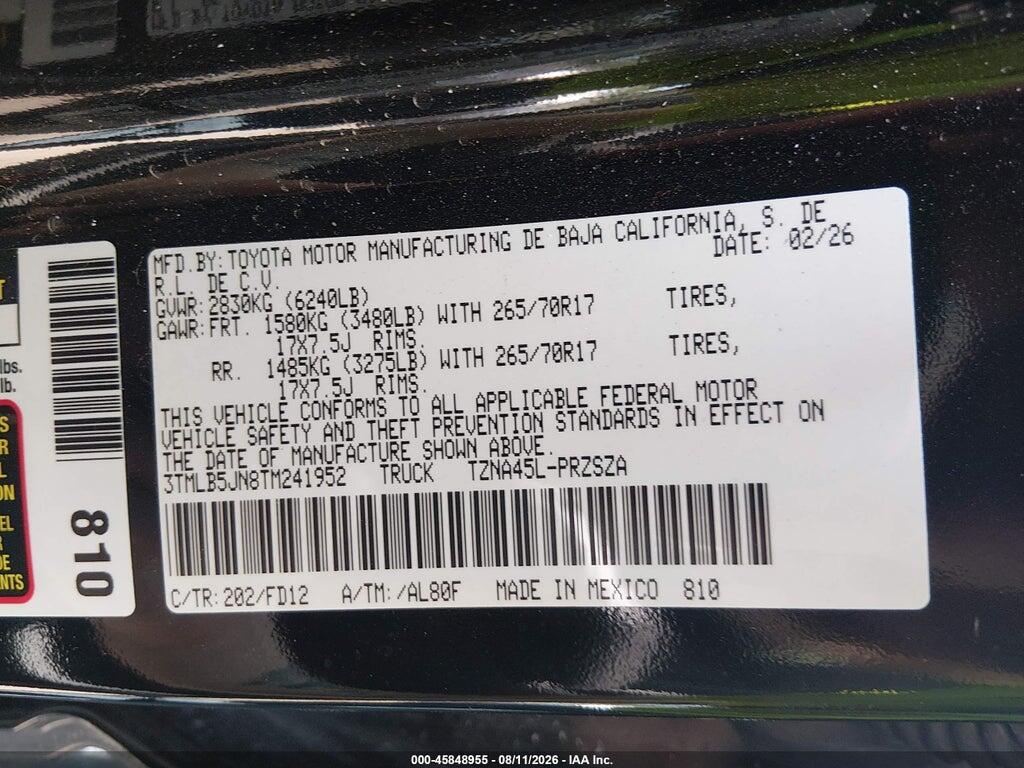 3TMLB5JN8TM241952 2026 TOYOTA TACOMA photo no. 9