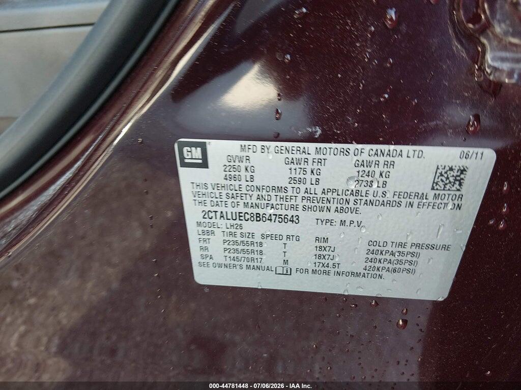 2CTALUEC8B6475643 2011 GMC TERRAIN photo no. 9