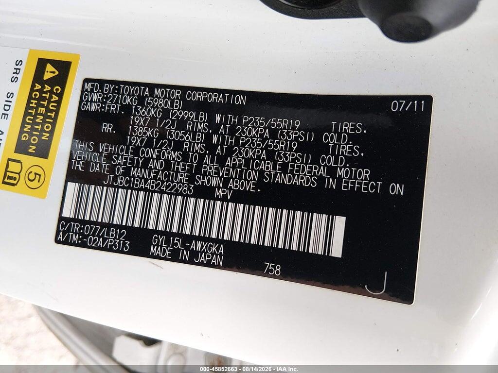 JTJBC1BA4B2422983 2011 LEXUS RX 450H photo no. 9