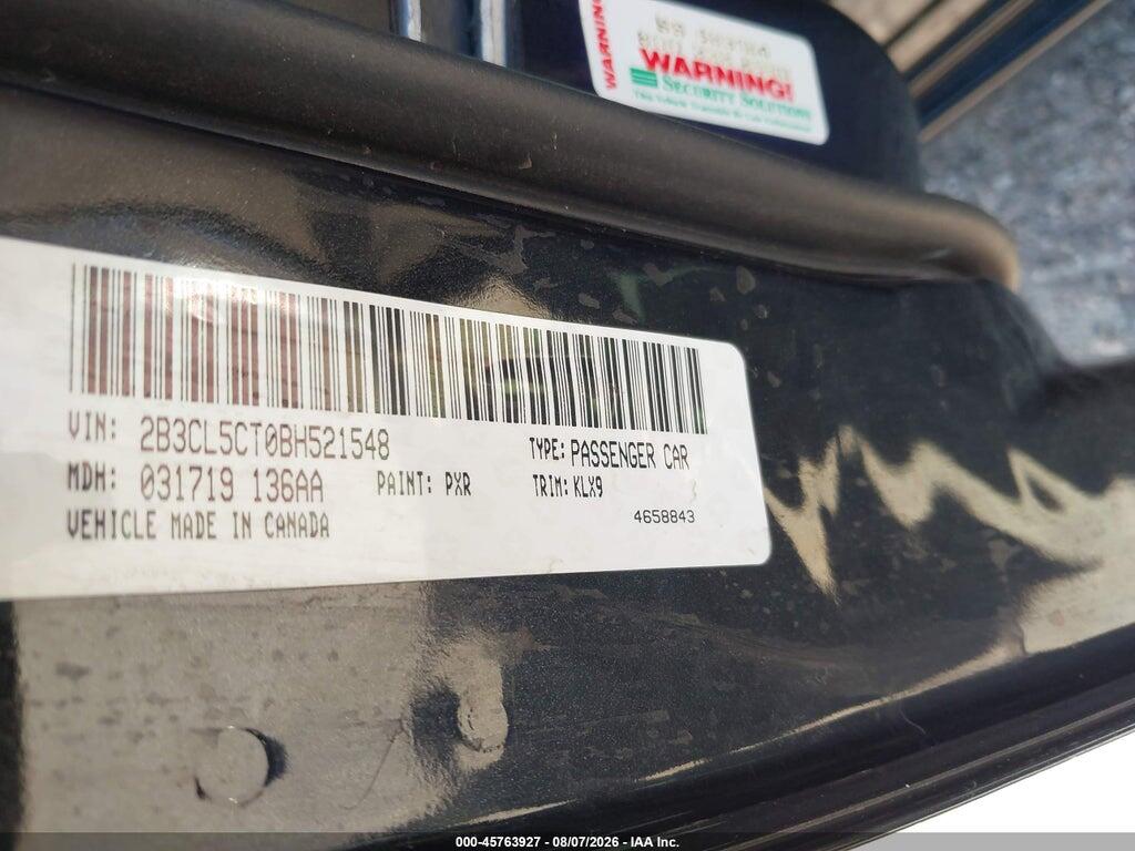 2B3CL5CT0BH521548 2011 DODGE CHARGER photo no. 9