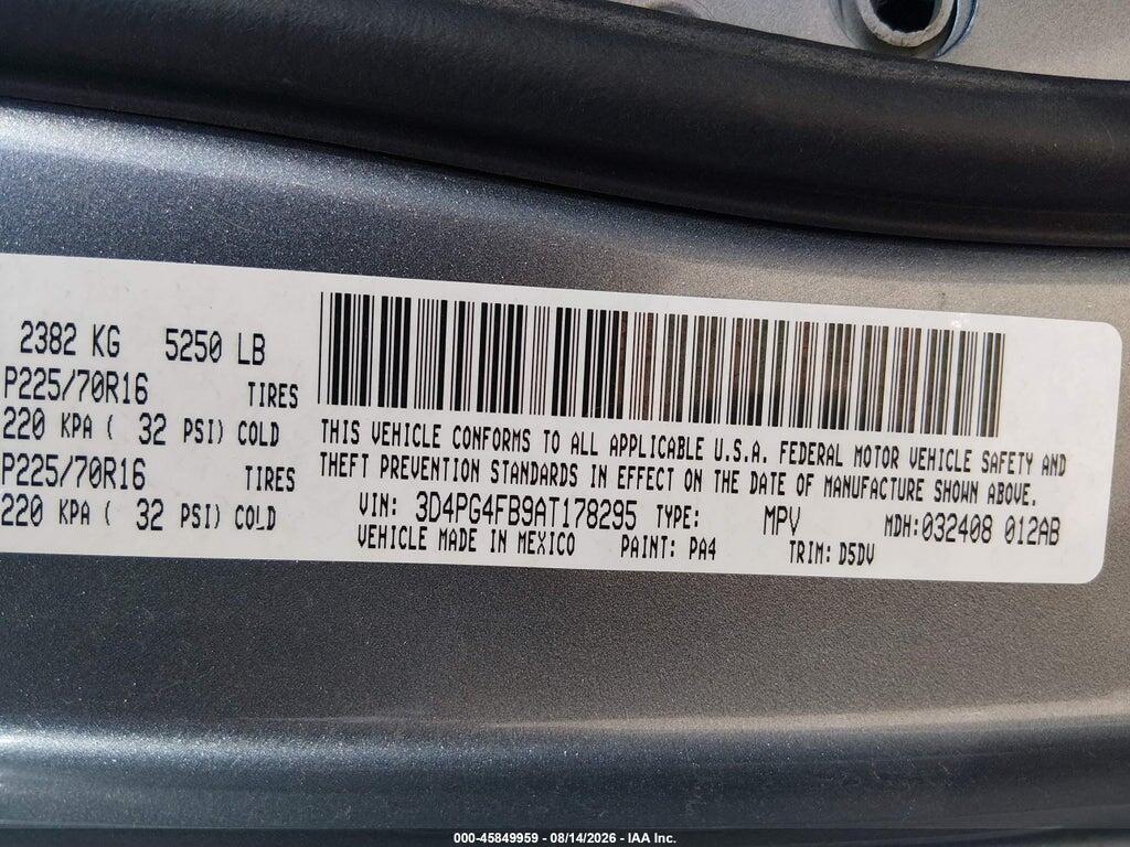 3D4PG4FB9AT178295 2010 DODGE JOURNEY photo no. 9