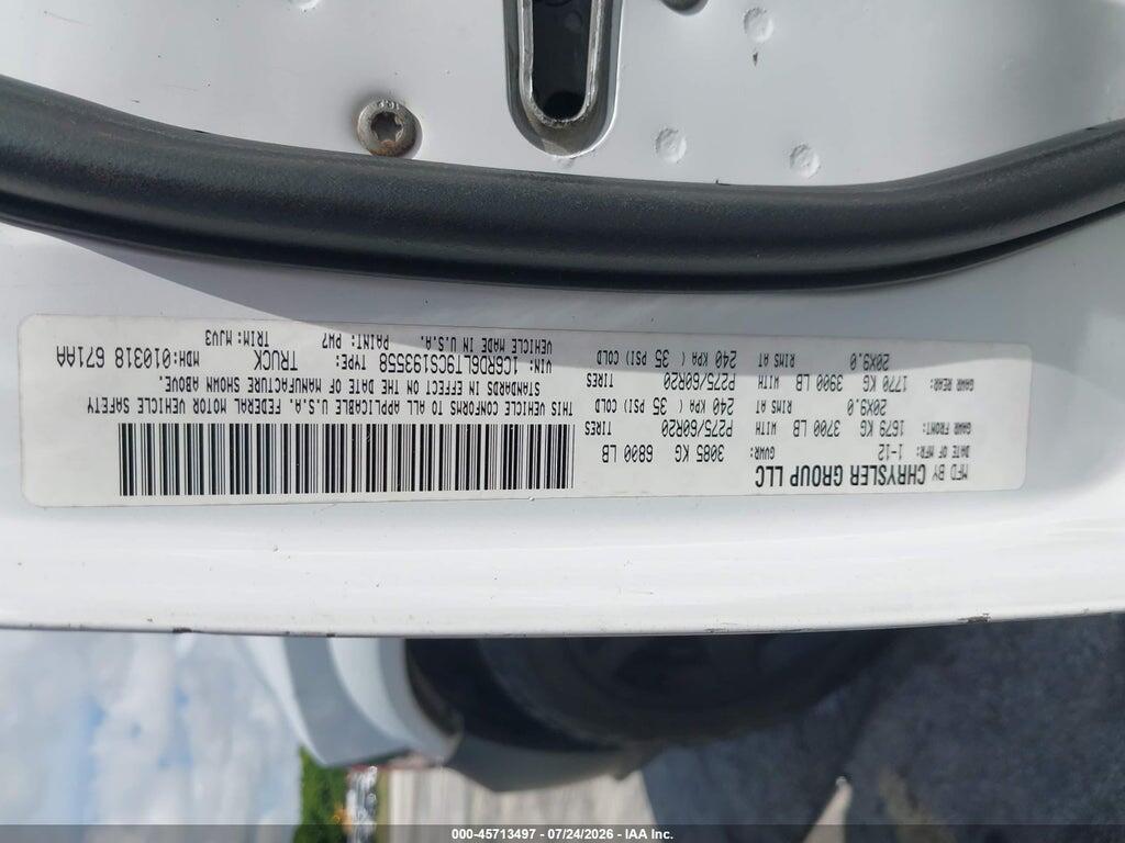 1C6RD6LT9CS193558 2012 RAM 1500 photo no. 9