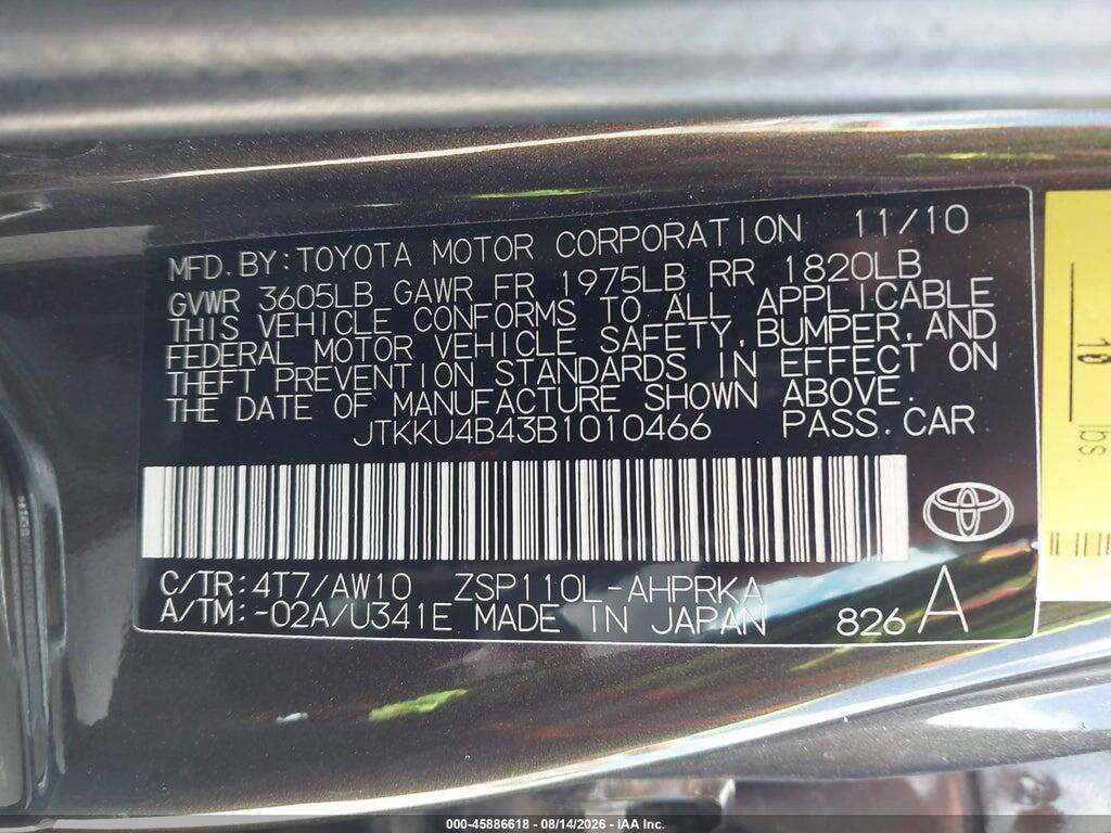 JTKKU4B43B1010466 2011 SCION XD photo no. 9