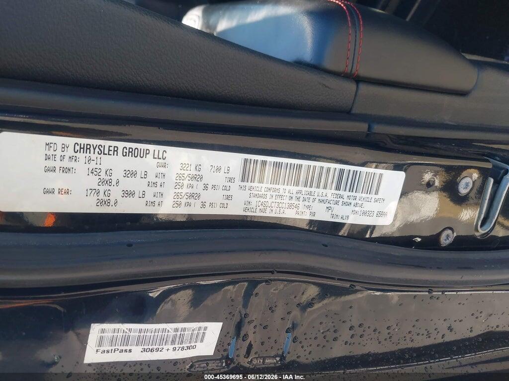 1C4SDJCT3CC138546 2012 DODGE DURANGO photo no. 9