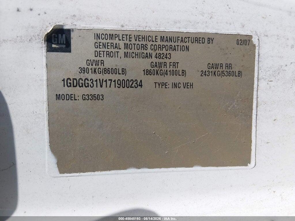 1GDGG31V171900234 2007 GMC SAVANA CUTAWAY photo no. 8