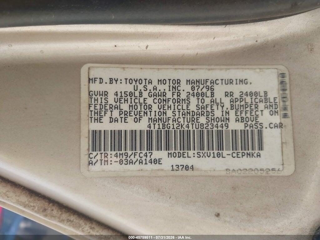 4T1BG12K4TU823449 1996 TOYOTA CAMRY photo no. 12