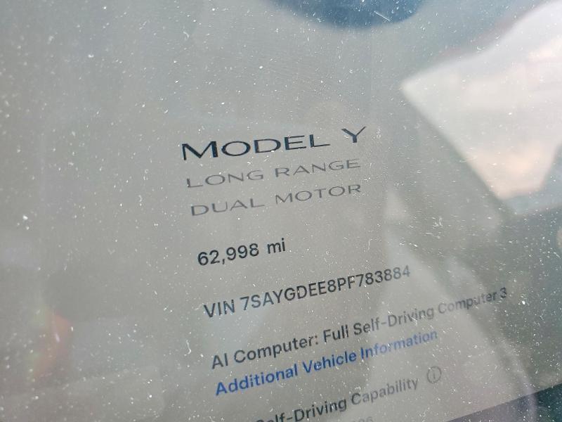 7SAYGDEE8PF783884 2023 TESLA MODEL Y photo no. 9