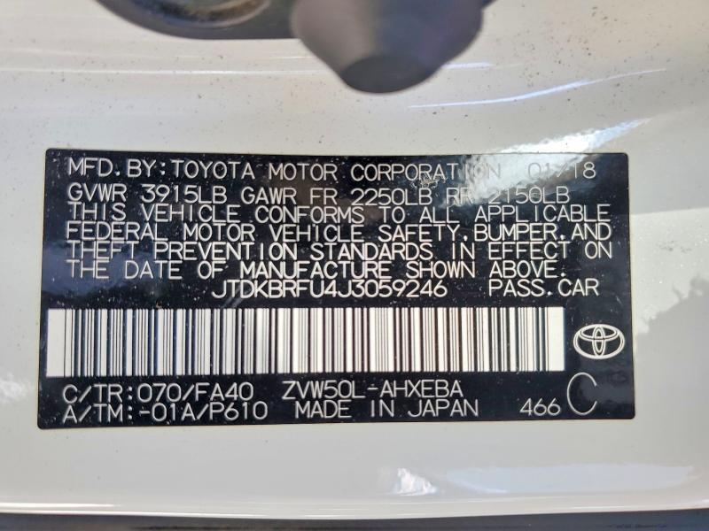 2018 TOYOTA PRIUS TWO — Фото 13 из 13