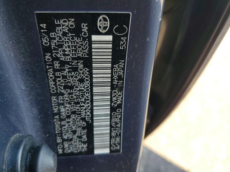 2014 TOYOTA PRIUS TWO — Фото 12 из 12