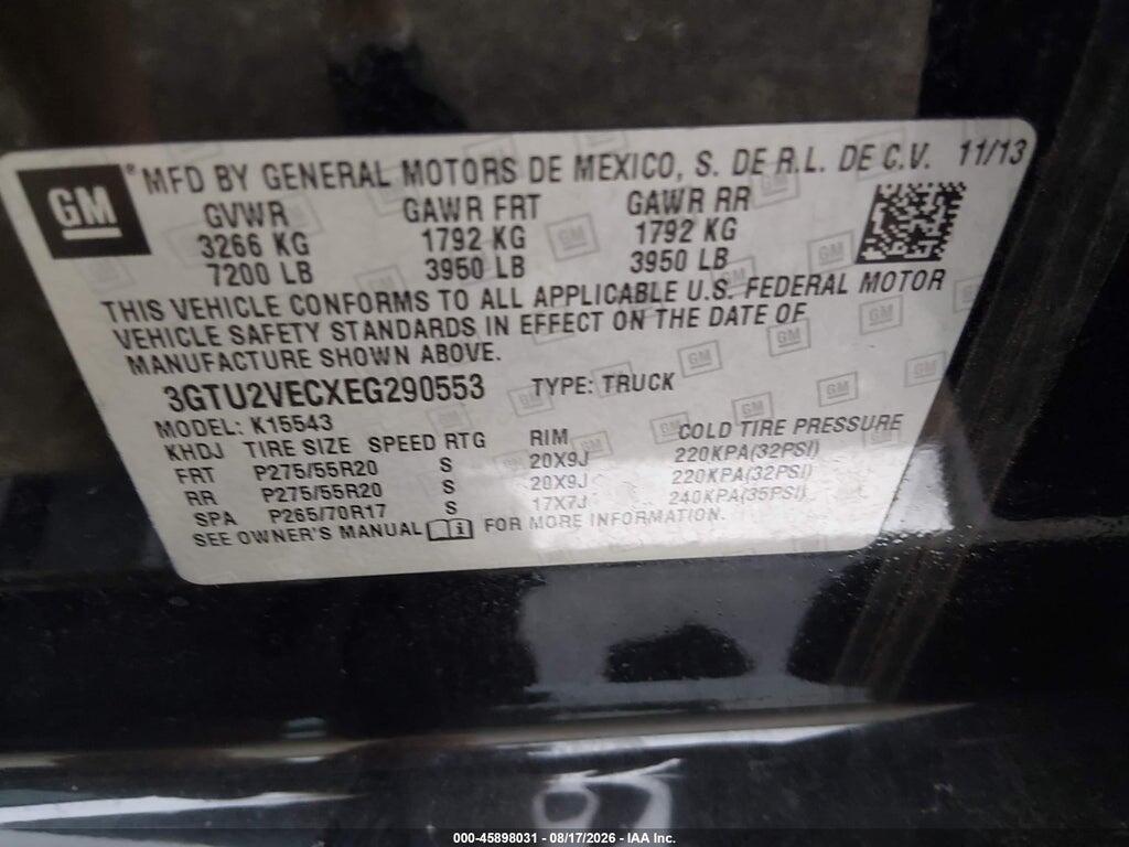 3GTU2VECXEG290553 2014 GMC SIERRA 1500 photo no. 9