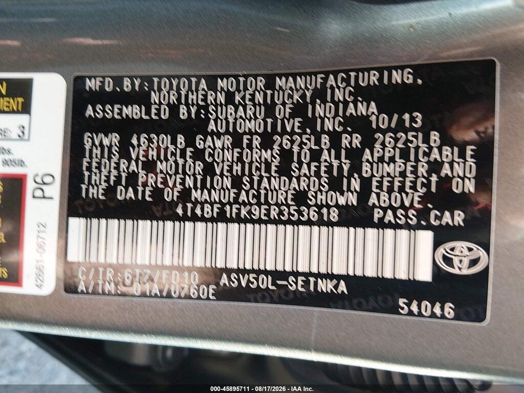 4T4BF1FK9ER353618 2014 TOYOTA CAMRY photo no. 9