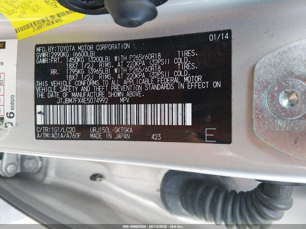 JTJBM7FX4E5074992 2014 LEXUS GX 460 photo no. 9