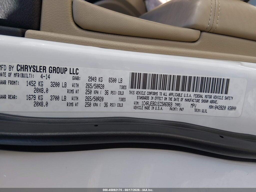 1C4RJEBG1EC506969 2014 JEEP GRAND CHEROKEE photo no. 9
