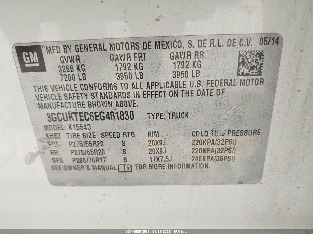 3GCUKTEC6EG481830 2014 CHEVROLET SILVERADO 1500 photo no. 9