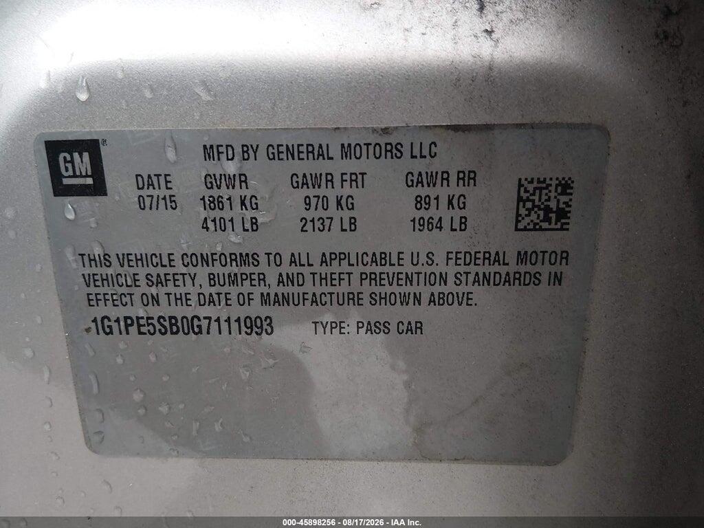 1G1PE5SB0G7111993 2016 CHEVROLET CRUZE LIMITED photo no. 9