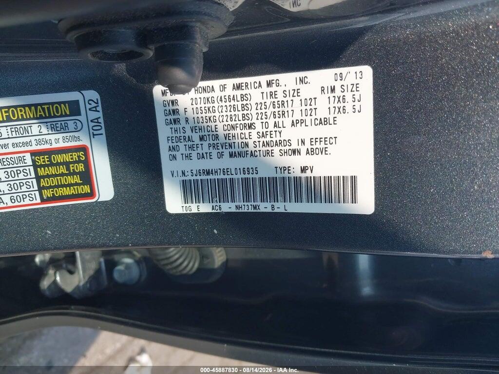 5J6RM4H76EL016935 2014 HONDA CR-V photo no. 9