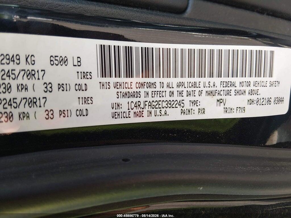 1C4RJFAG2EC392245 2014 JEEP GRAND CHEROKEE photo no. 9
