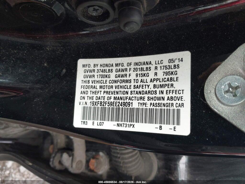 19XFB2F59EE249091 2014 HONDA CIVIC photo no. 9