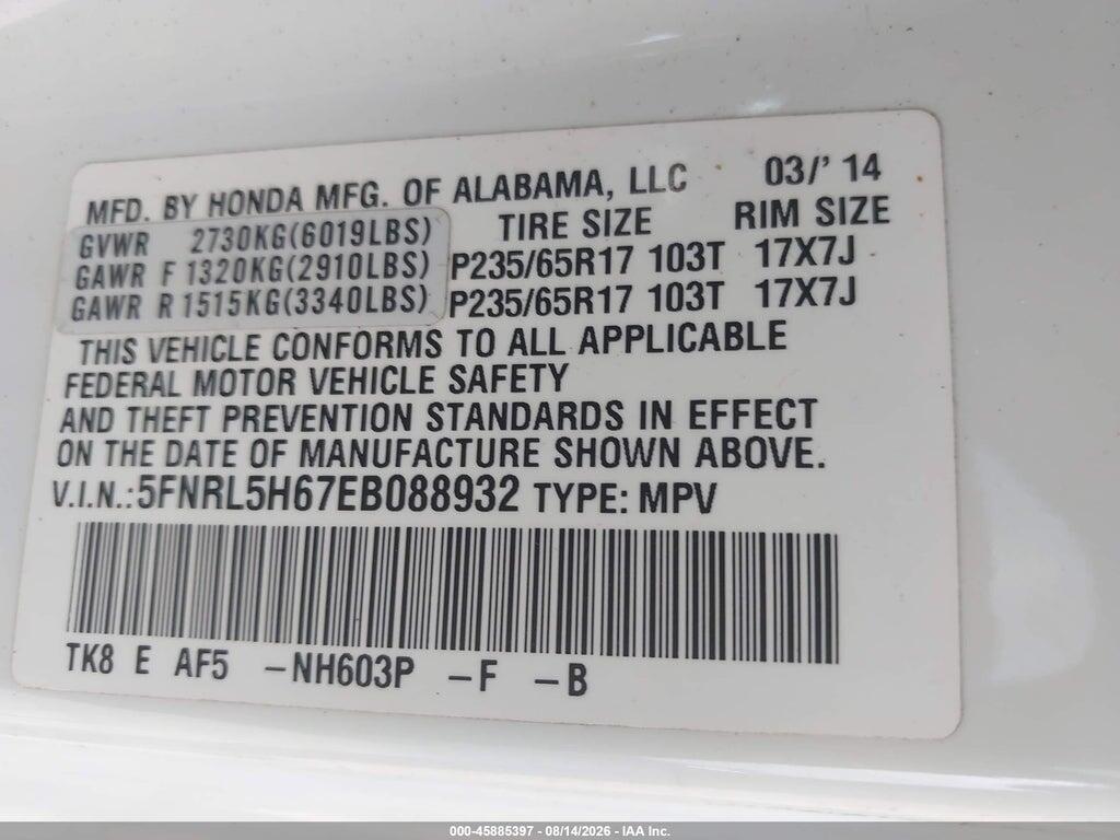 5FNRL5H67EB088932 2014 HONDA ODYSSEY photo no. 9