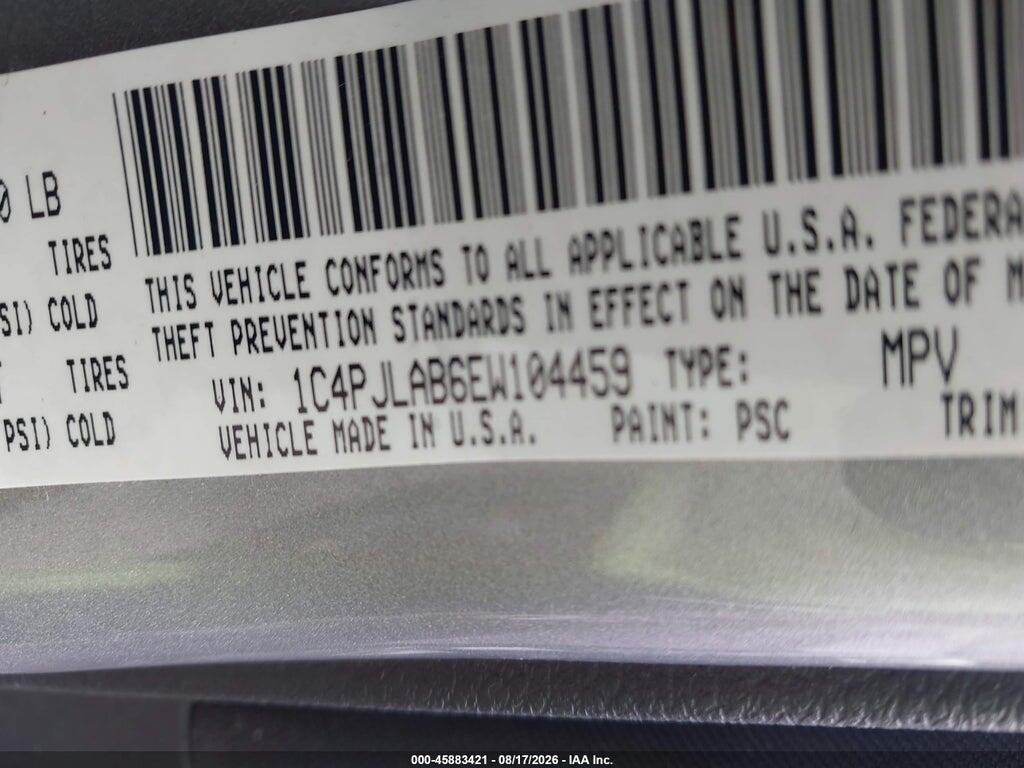 1C4PJLAB6EW104459 2014 JEEP CHEROKEE photo no. 9