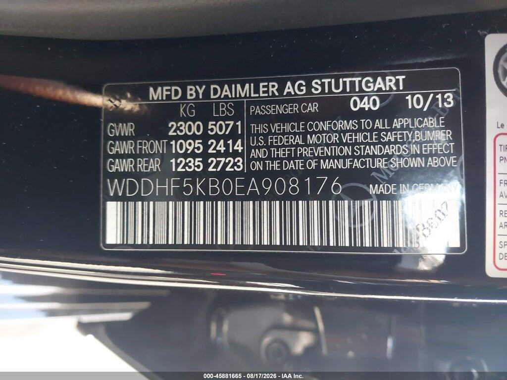 WDDHF5KB0EA908176 2014 MERCEDES-BENZ E 350 photo no. 9