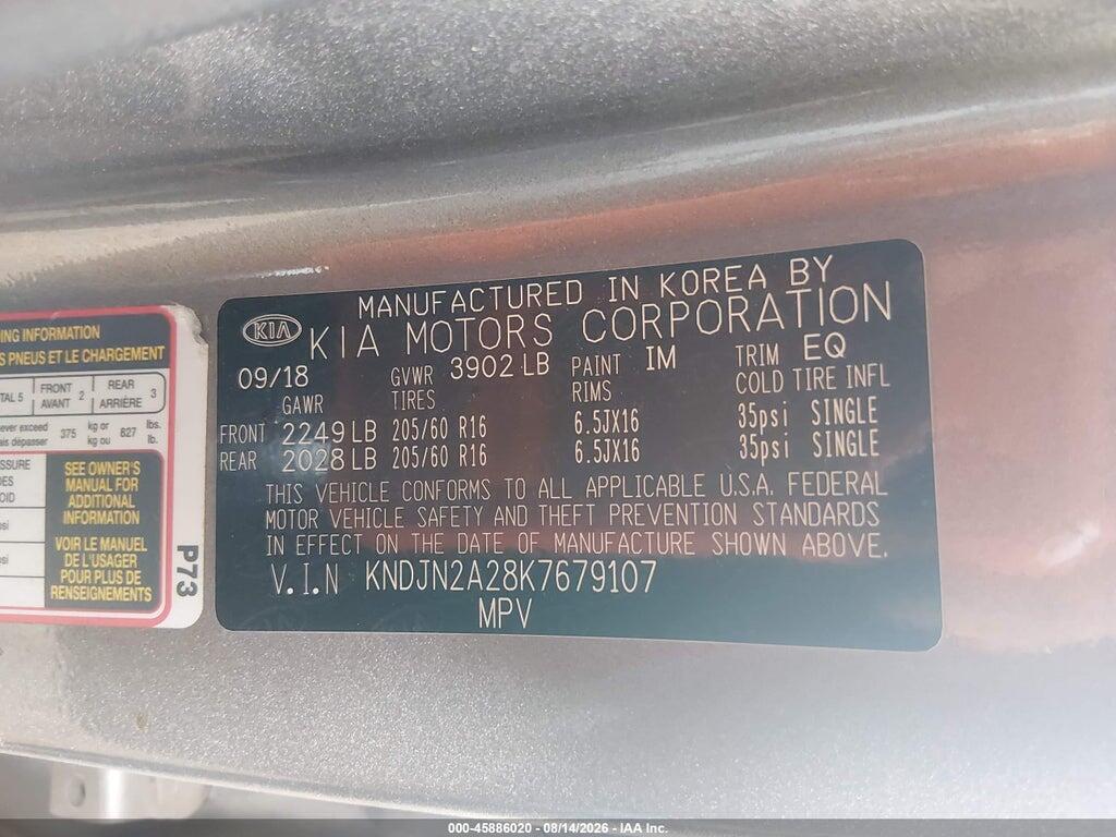 KNDJN2A28K7679107 2019 KIA SOUL photo no. 9