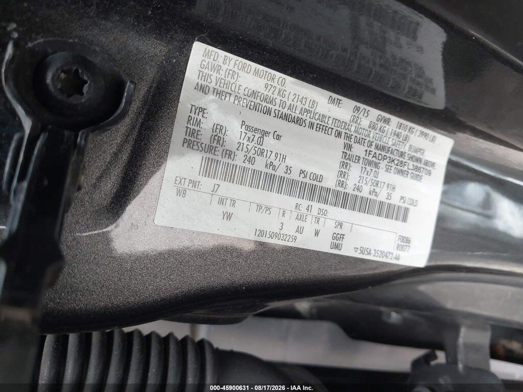 1FADP3K28FL386709 2015 FORD FOCUS photo no. 9
