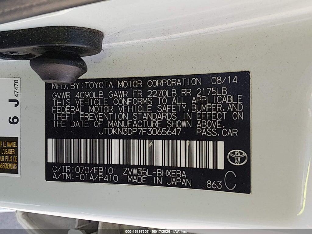 JTDKN3DP7F3065647 2015 TOYOTA PRIUS PLUG-IN photo no. 9