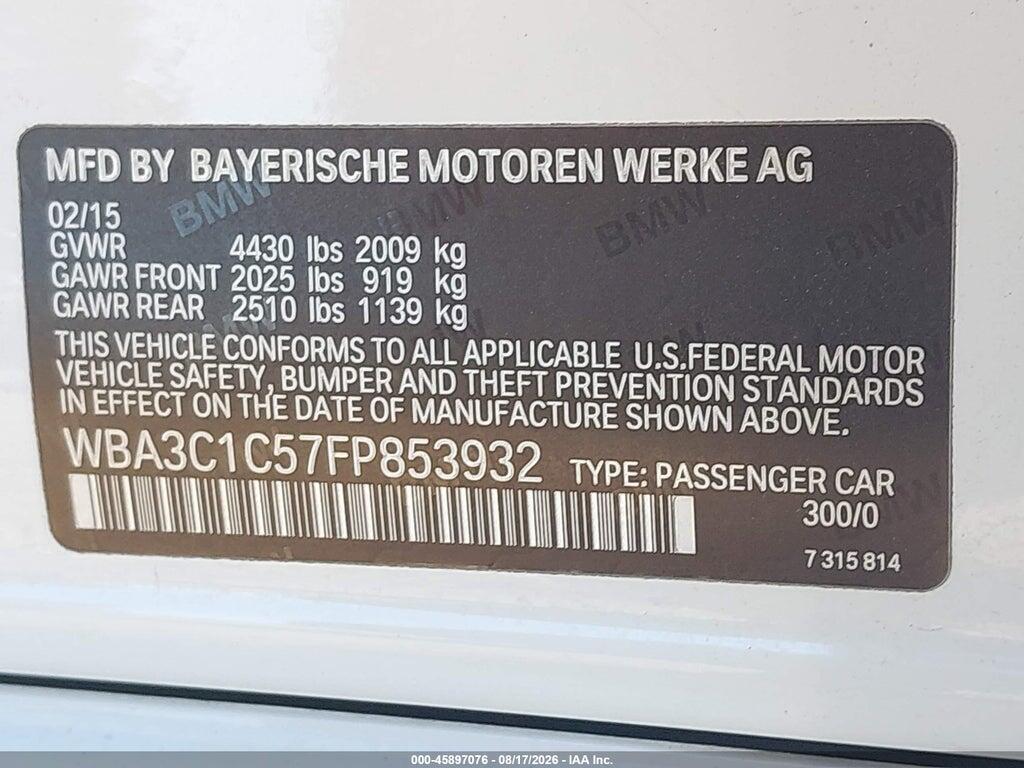 WBA3C1C57FP853932 2015 BMW 328I photo no. 9