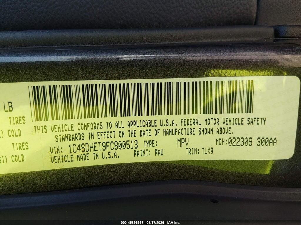 1C4SDHET9FC800513 2015 DODGE DURANGO photo no. 9