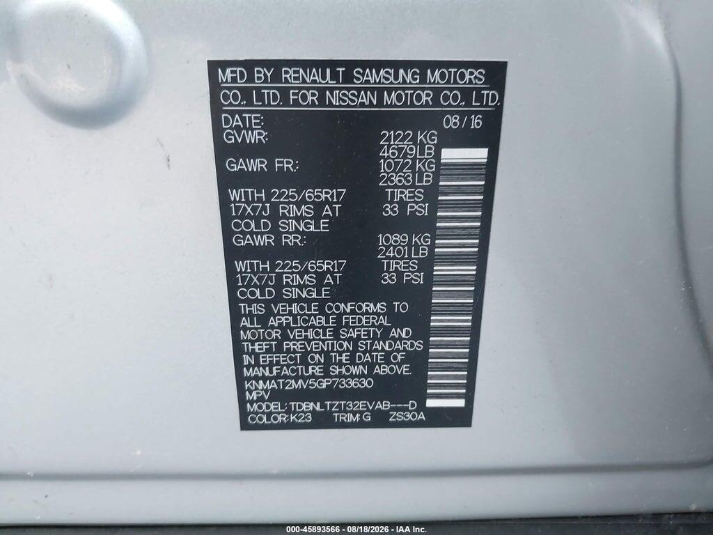KNMAT2MV5GP733630 2016 NISSAN ROGUE photo no. 9