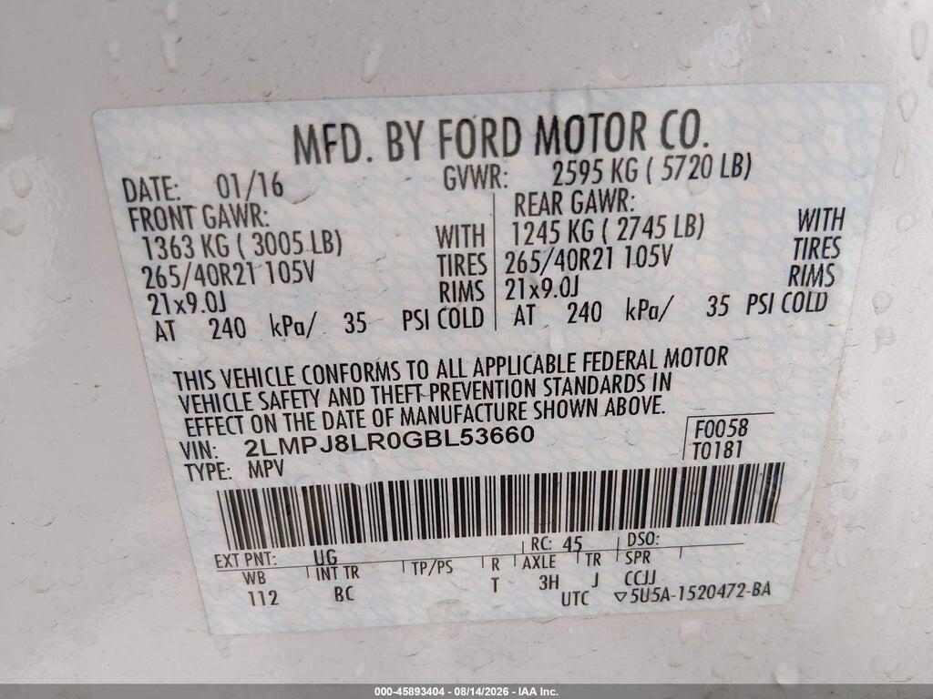 2LMPJ8LR0GBL53660 2016 LINCOLN MKX photo no. 9