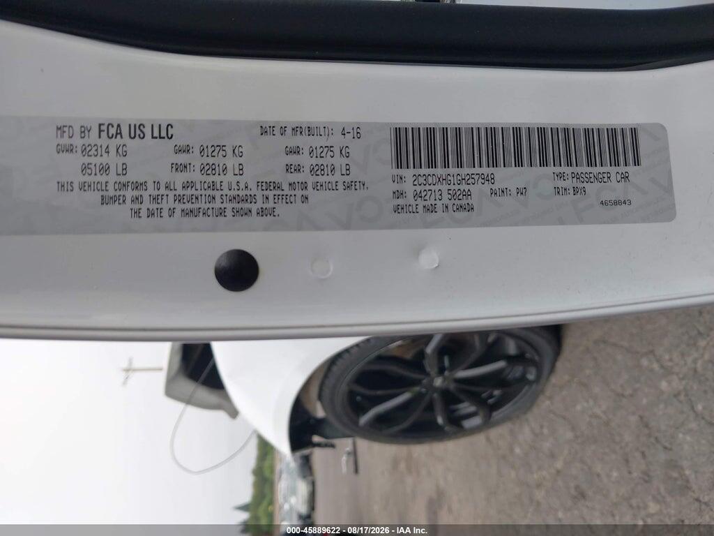 2C3CDXHG1GH257948 2016 DODGE CHARGER photo no. 9