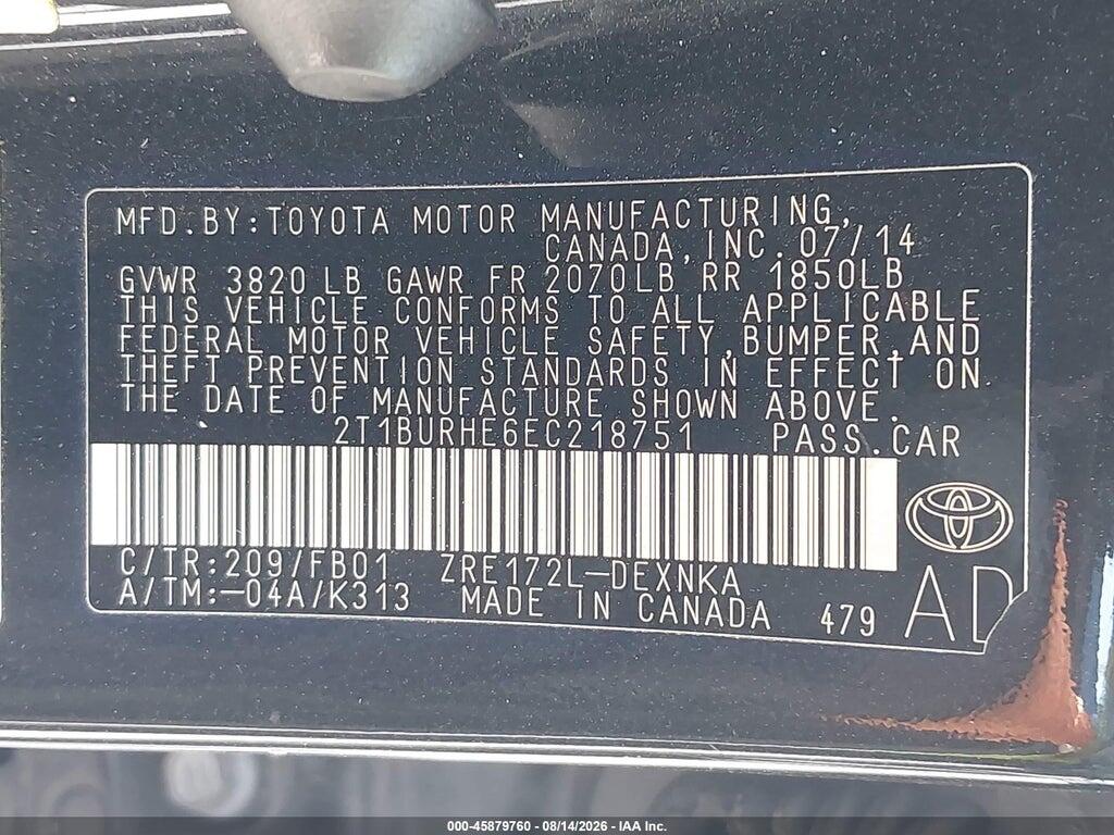 2T1BURHE6EC218751 2014 TOYOTA COROLLA photo no. 9