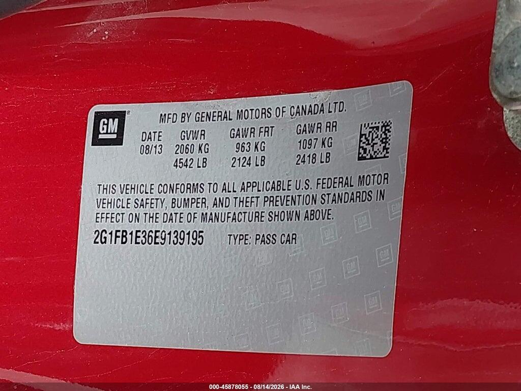 2G1FB1E36E9139195 2014 CHEVROLET CAMARO photo no. 9