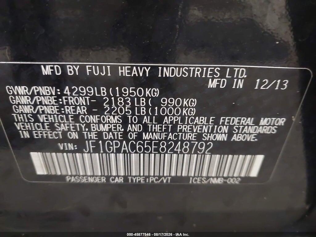 JF1GPAC65E8248792 2014 SUBARU IMPREZA photo no. 9