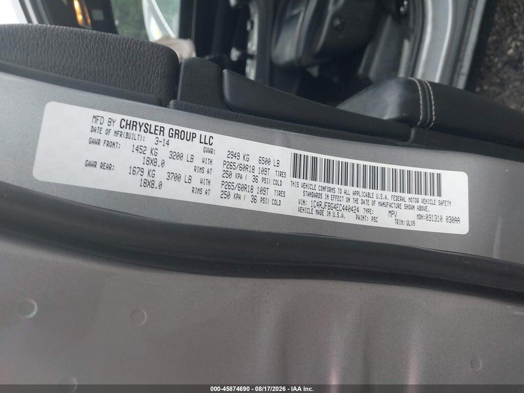 1C4RJFBG4EC440424 2014 JEEP GRAND CHEROKEE photo no. 9