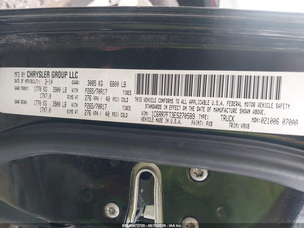 1C6RR7FT3ES270589 2014 RAM 1500 photo no. 9