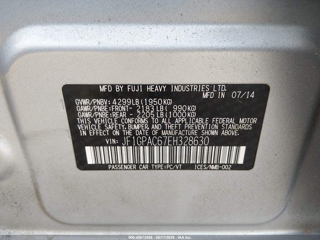 JF1GPAC67EH328630 2014 SUBARU IMPREZA photo no. 9