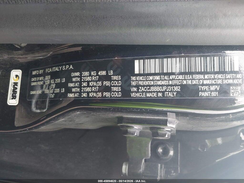 ZACCJBBB0JPJ31362 2018 JEEP RENEGADE photo no. 9