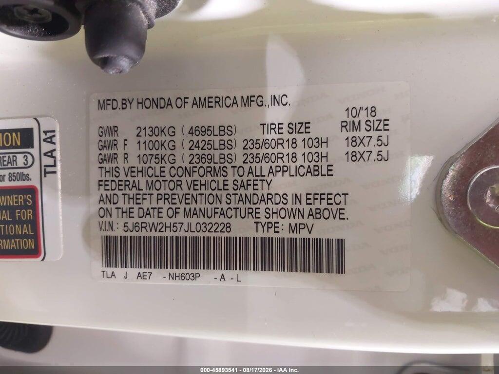 5J6RW2H57JL032228 2018 HONDA CR-V photo no. 9