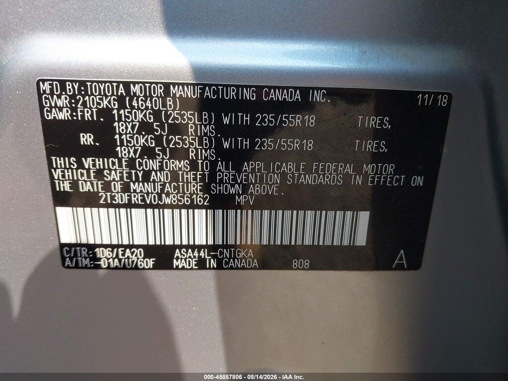 2T3DFREV0JW856162 2018 TOYOTA RAV4 photo no. 9