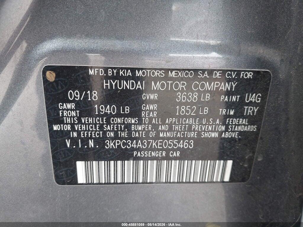 3KPC34A37KE055463 2019 HYUNDAI ACCENT photo no. 9