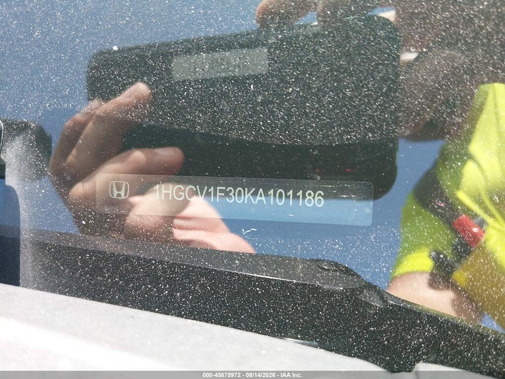1HGCV1F30KA101186 2019 HONDA ACCORD photo no. 9