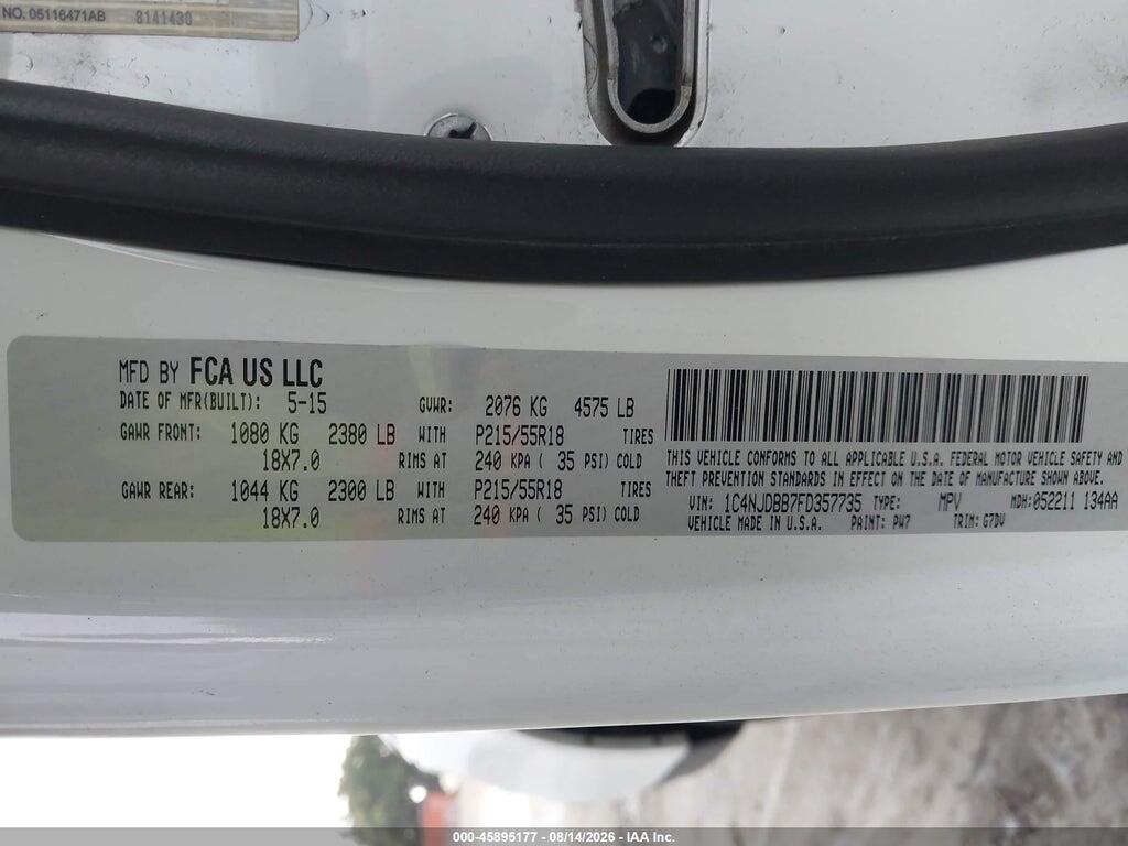 1C4NJDBB7FD357735 2015 JEEP COMPASS photo no. 9